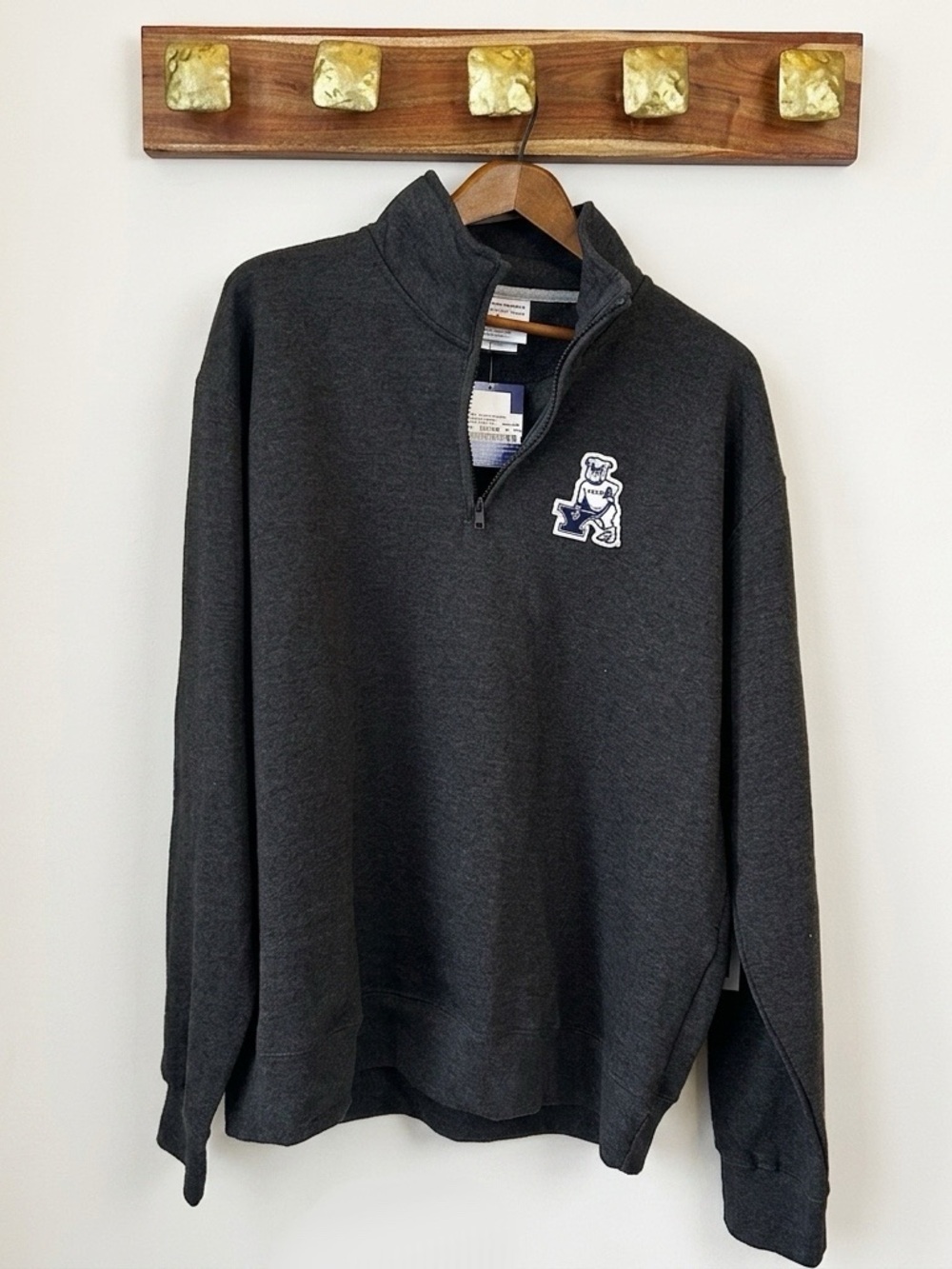 Champion Yale Quarter Zip Pullover XL BNWT Oversized Collegiate Grey